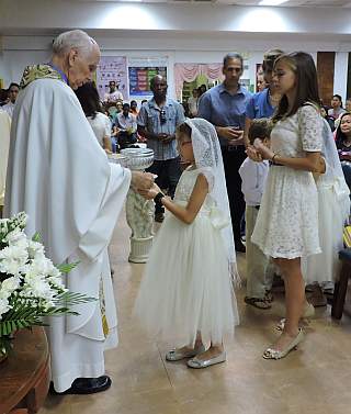 Receiving first communion